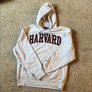 Champion Harvard Heather Gray Hoodie with Maroon Text Women’s M